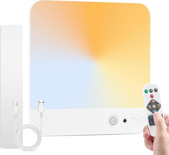 Bojim Rechargeable Remote Control Battery Operated Motion Sensor Ceiling Light Indoor, Brightness Dimmable 3 Colors No Wiring Magnetic Overhead Shower Lighting for Closet Bedroom Pantry Garage