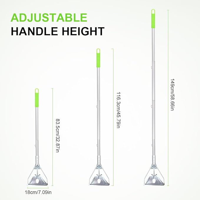 BeiLan Mop Handle Commercial Heavy Duty - 57 Inch Industrial Metal Mop Stick Replacement for Floor Cleaning - Professional Mops Head Replacement Holder