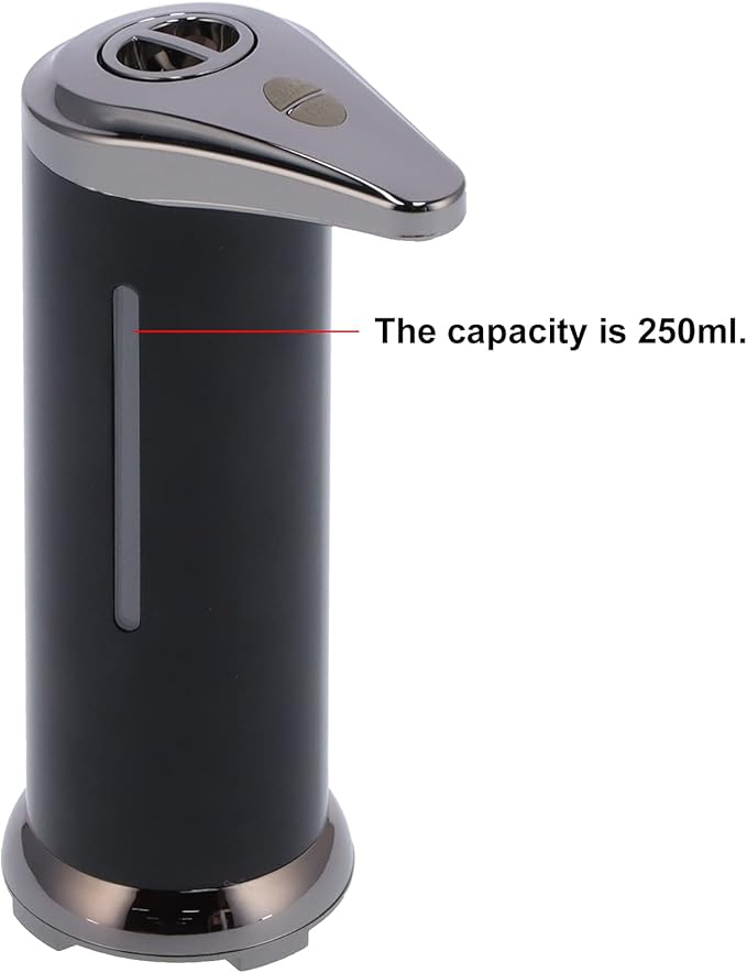 250ml Soap Dispenser, Automatic Soap Dispenser Touchless Touchless Hand Soap Dispenser for Home Bathroom Kitchen School Hotel (Black)