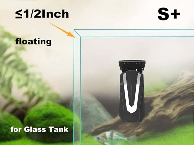 Carefree Fish Aquarium Super Powerful Magnetic Cleaner with 4 Algae Scrapers for Glass Fish Tank Magnet Brush Floating S+(Plus)