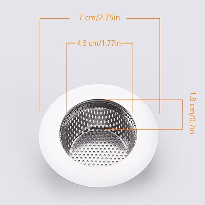 Drain Hair Catcher,Drain Stoper,Shower Drain Cover for Bathtub, Kitchen Sink Strainer, Stainless Steel Bathroom Sink, Drain Stopper with (4 PCS,Black,2.7 in)