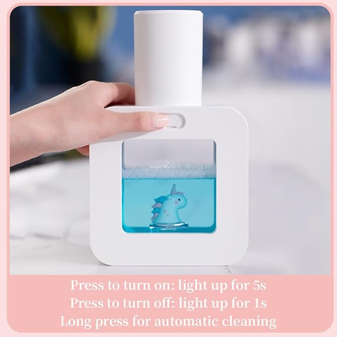 Kids Automatic Foam Dispenser - Lovely Soap Dispenser for School Bathroom Kitchen Office, Waterproof USB Rechargeable Hand-Free 13.5oz, Children Birthday Gift, Yellow Cat