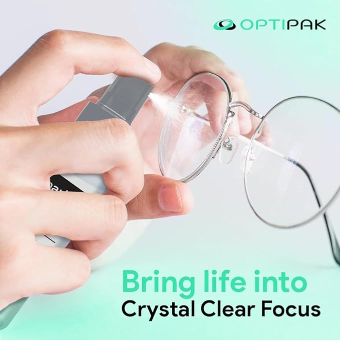 Sparkle Anti-Reflective Lens Cleaner Spray kit | (2) 2oz Glasses Cleaner Spray + (2) Microfiber Cloth for Eyeglasses, Sunglasses, Lenses