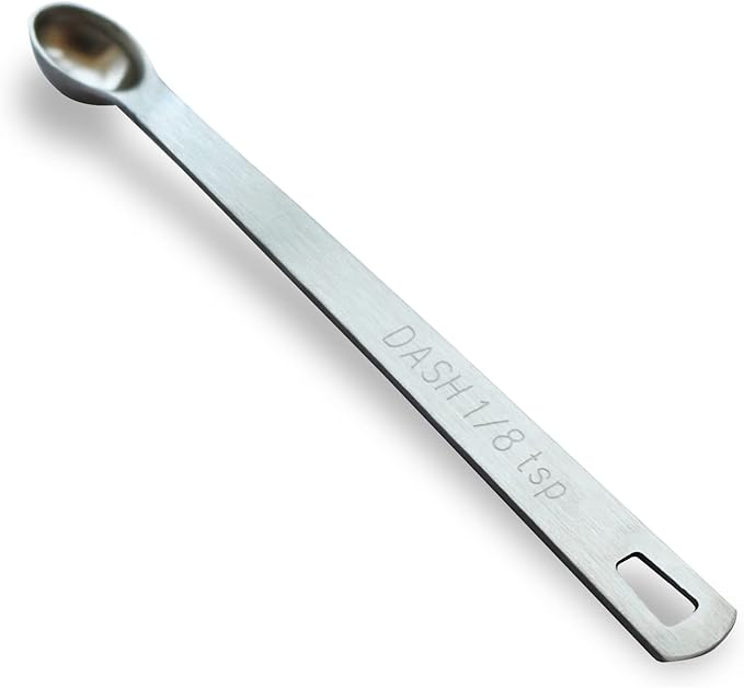 1PCS 1/8 Teaspoon(1/8tsp, 0.625 ml, Dash) Single Tiny Measuring Spoon, Small Individual Stainless Steel Measure Spoons Only