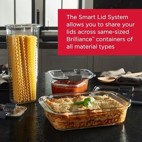 Brilliance Glass Food Storage Containers, Assorted Sizes, Set of 9, BPA-Free, Leak-Proof, Clear