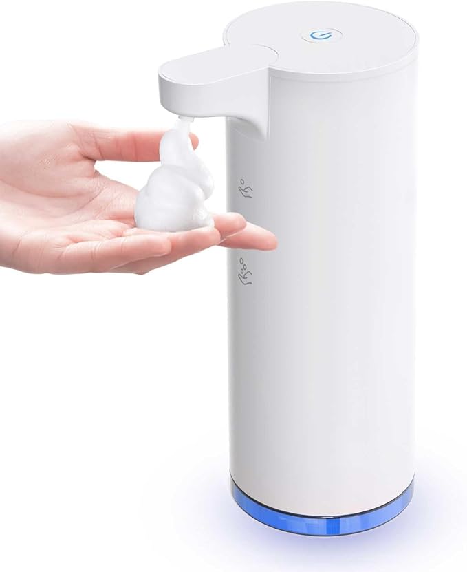 Automatic Soap Dispenser: LAOPAO Rechargeable Touchless Foaming Soap Dispenser Stainless Steel Foam Soap Pump for Bathroom Kitchen Xmas Gift, 9oz, White