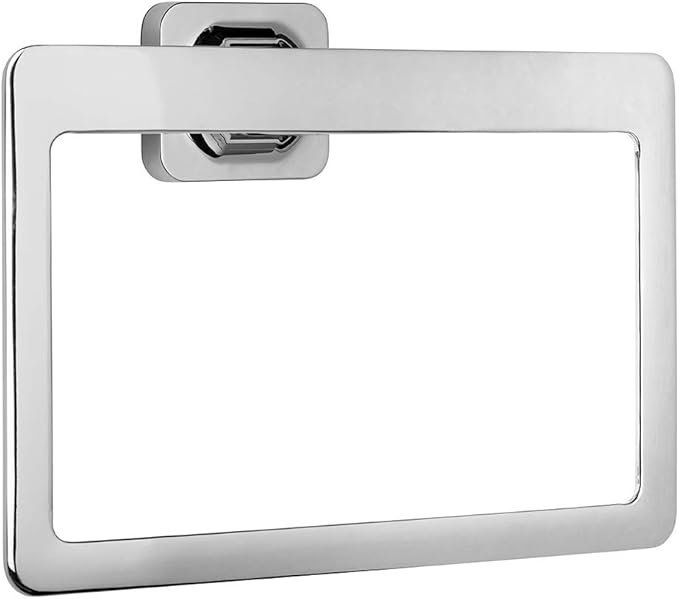 Croydex Flexi-Fix Easy to Fit Shoreditch Towel Ring with Zinc Alloy Construction, Chrome