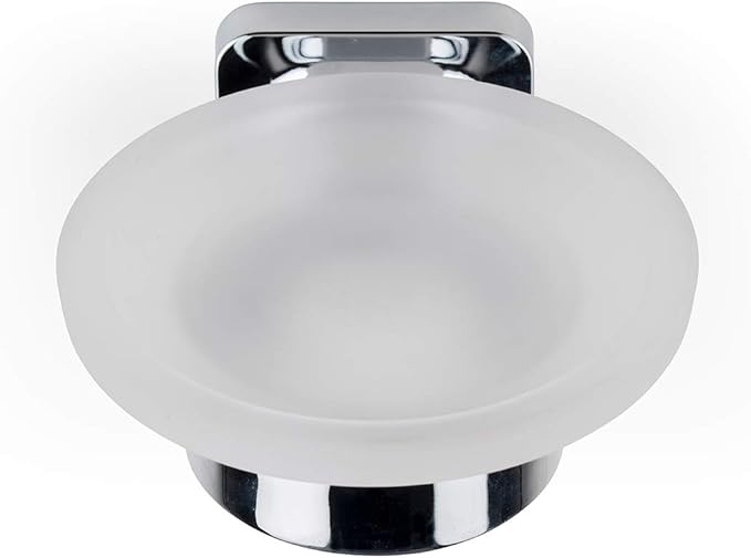 Croydex Flexi-Fix Easy to Fit Shoreditch Soap Dish and Holder with Zinc Alloy Construction, Chrome