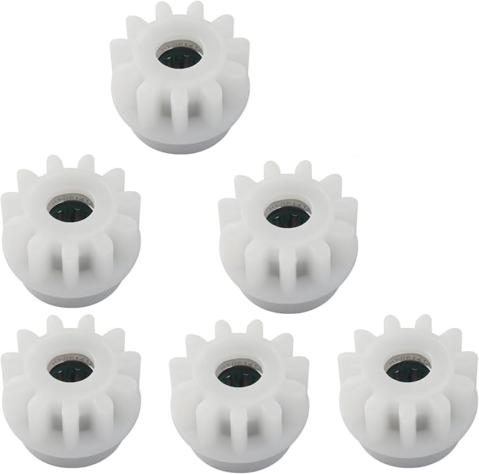 6 Pack Spin Mop Bucket Gear Replacement – Stainless Steel & Plastic White Gears, One Way Clutch Bearing Sprockets for Spin Mop Bucket Repair