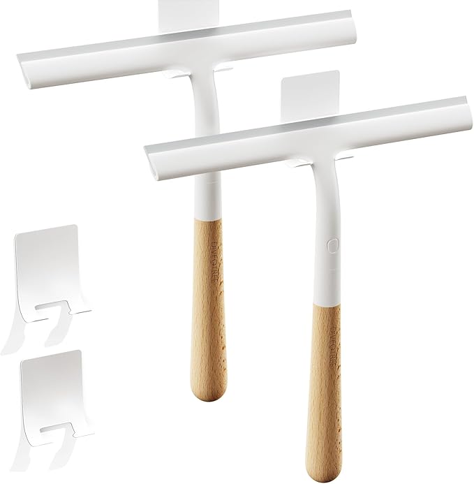 Silicone Shower Squeegee for Glass & Doors, Diveotree Multi-Purpose Squeegee for Bathroom Shower/Windows/Glass/Door