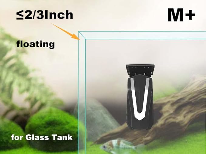 Carefree Fish Aquarium Super Powerful Magnetic Cleaner with 4 Algae Scrapers for Glass Fish Tank Magnet Brush Floating M+(Plus)