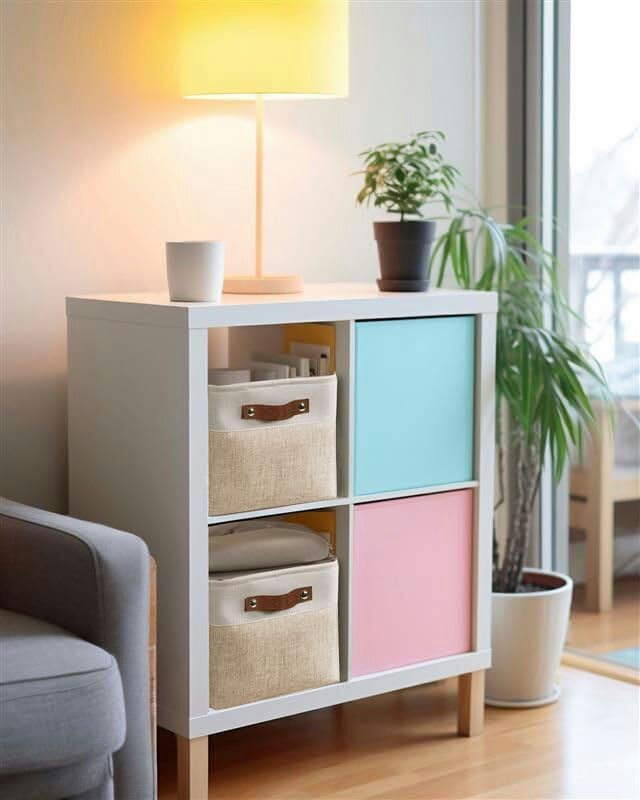 Storage Bins, Beige & White, 3 Pack