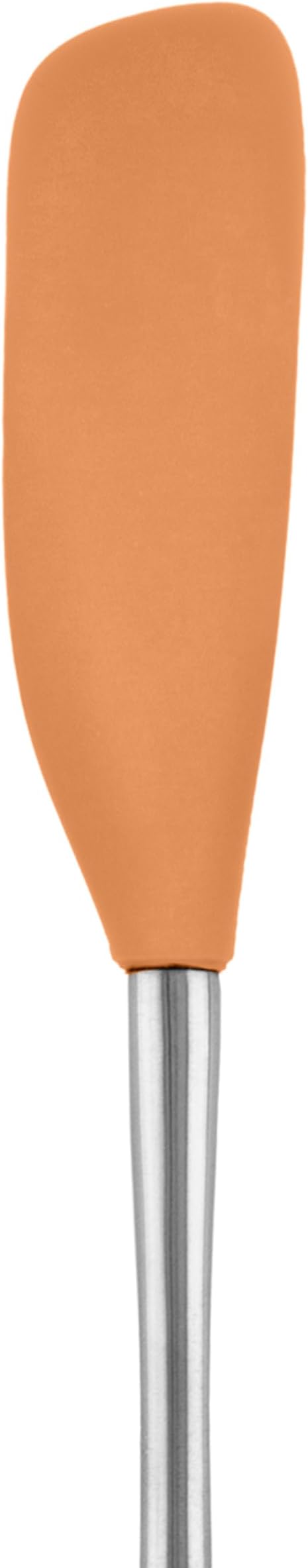 Tovolo Jar Spatula Silicone Long Stainless Steel Handle Scraper Spatula Apricot Orange, Jar Scraper Heat Resistant Dishwasher Safe BPA Free Kitchen Utensil for Scraping Spreading Jelly Peanut Butter