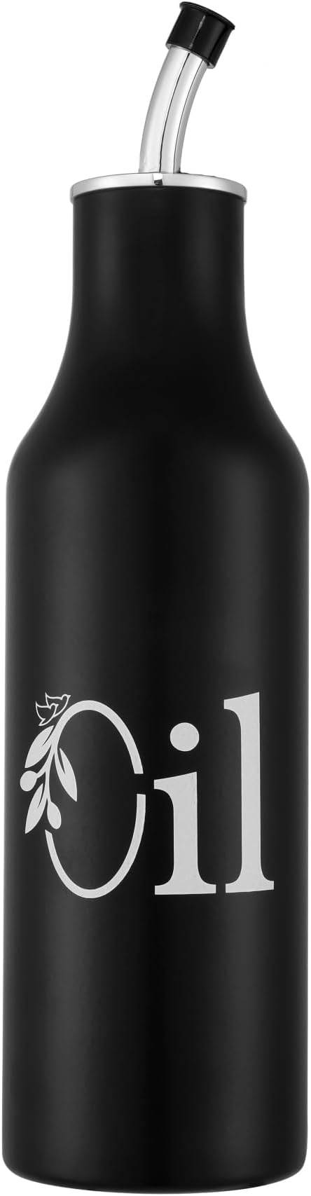 dudki 1 Litre Stainless Steel Oil Pourer | Oil Dispenser For Kitchen | Cooking Oil Bottle For Kitchen | Cooking, Home, Restaurant (Matt Black)