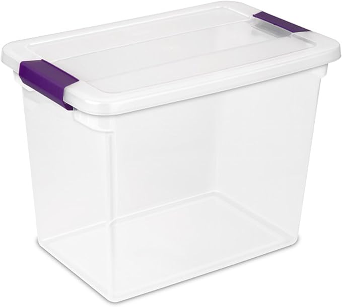Sterilite 6-Pack 27 Quart ClearView Latch Box, Stackable Organizer Bins with Latching Lids - Clear Plastic Organization Containers for Closet, Bedroom, Shelving Units and Everyday Home Storage