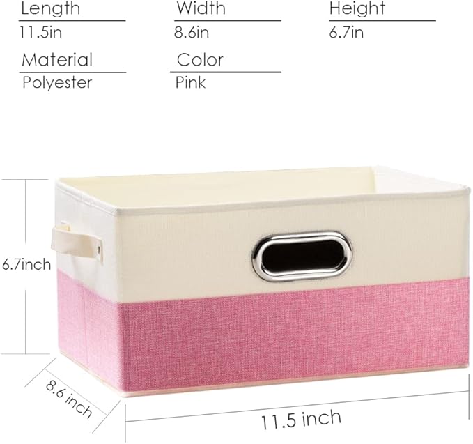 PRANDOM Fodable Storage Bins (3-pack) - 11.5x8.5x6.7" for Closet/Shelves