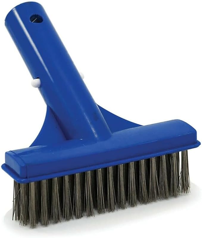 ATIE 5-Inch Heavy Duty Stainless Steel Bristle Wire Pool Algae Corner Brush for Concrete and Plaster Pool Spa to Brush Hard-to-Reach Pool Corners, Steps, Tiles
