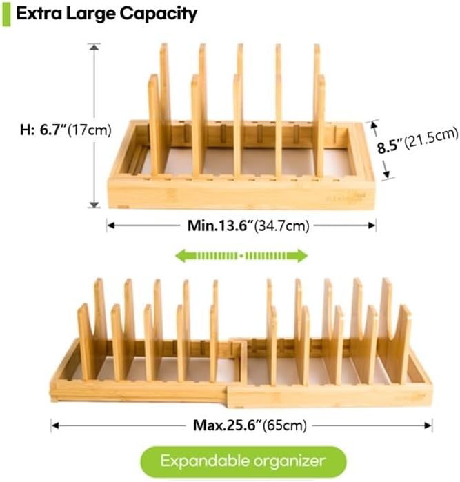 Pots and Pans Organizer under Cabinet, Natural
