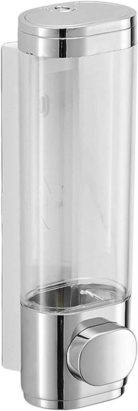 Soap Dispensers 300ML ABS Plastic Drill Free with A dhesive or Wall Mount with Screws Liquid Hand Soap Dispenser for Bathroom or Kitchen (White)