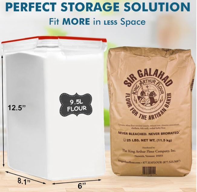 Shazo 2 PC (9.5L | 321 Oz) Extra Large Bulk Food Storage Containers with Airtight Lids for Flour, Sugar, Rice, Cereal & Pasta - Leakproof
