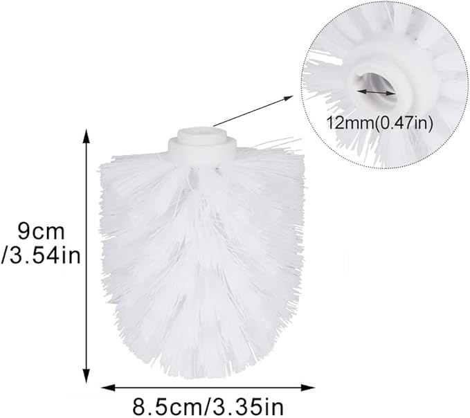 Faddare 2pcs Toilet Brush Replacement Head, Plastic Replacement Toilet Bowl Brush Head, Universal Round Ball Shaped Toilet Brushes Heads Bathroom Brush Cleaners Bathroom Cleaning Tool(White)