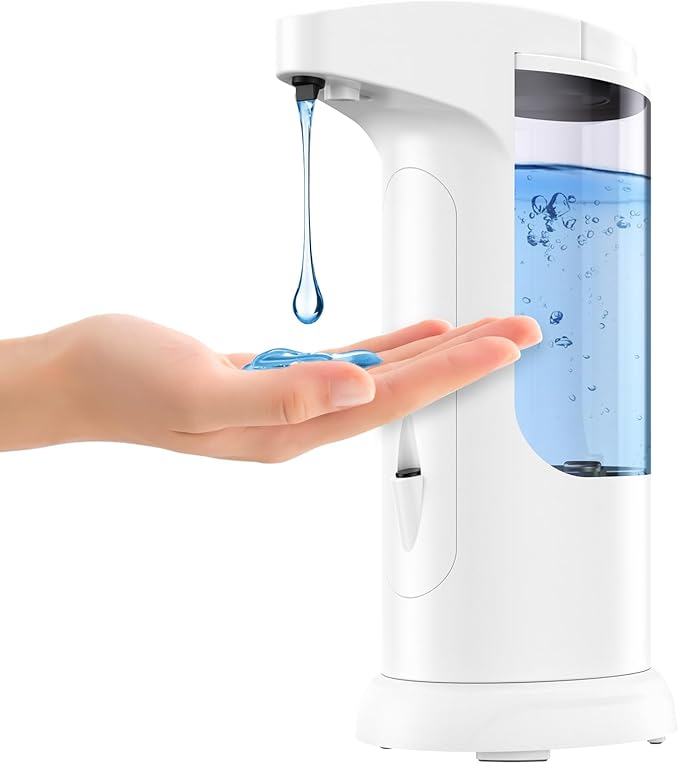 12.5oz Automatic Liquid Soap Dispenser, Touch-Free Battery Operated Adjustable Soap Dispensing Volume for Kitchen Bathroom