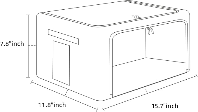 2 Pack Clear Window Storage Bins Foldable Fabric Storage Bins Boxes for Clothes