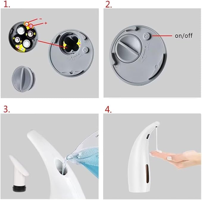 Soap Dispenser,Touchless Bath Kitchen Countertop Automatic Soap Dispenser with Infrared Motion Sensor,IPX6 Waterproof.Perfect for Bathroom and Kitchen.