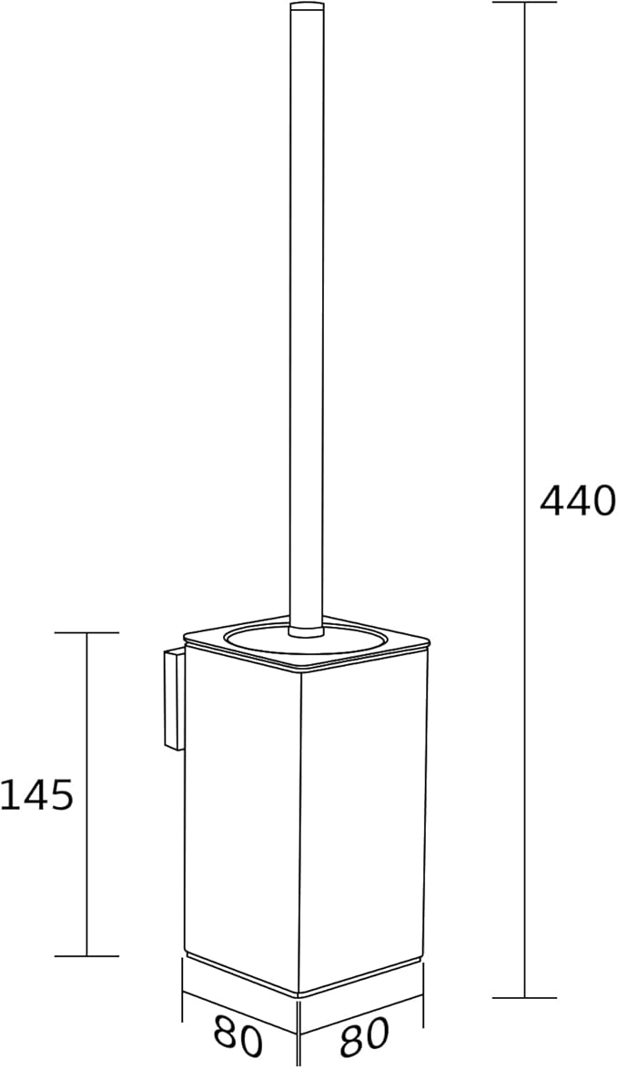 BVL Toilet Brush and Holder Black Toilet Bowl Brush for Ceaning with Stainless Steel Handle Wall Mounted