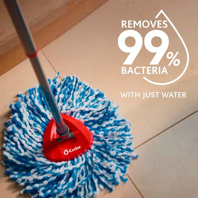 O-Cedar EasyWring RinseClean Spin Mop Microfiber Refill, 4-Pack, Blue