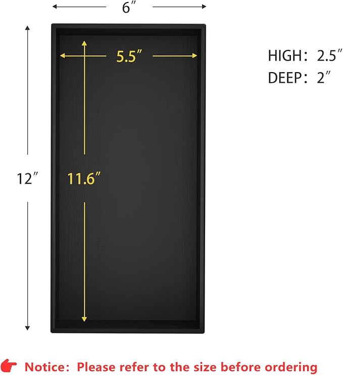 Black Bamboo Drawer Organizer, 12*6*2.5