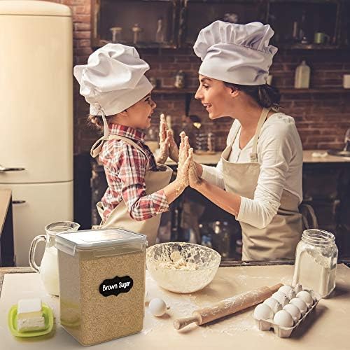 Simply Gourmet Airtight Flour and Sugar Containers with Lids – 3 Piece Kitchen Pantry Organization Set, BPA-Free Clear Plastic, Stackable Canisters for Baking Ingredients, Rice, Snacks, Cereal