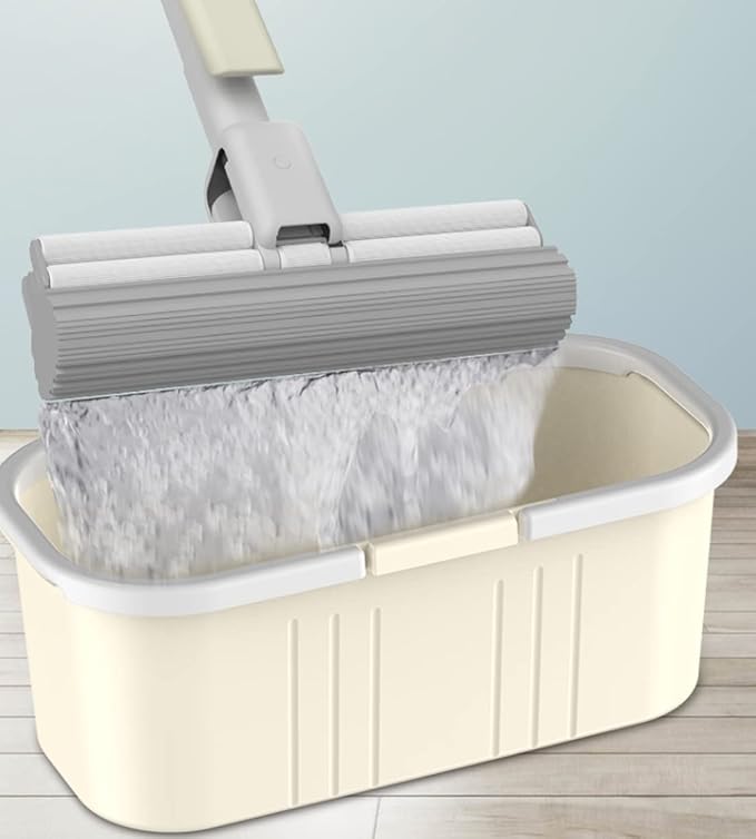 Long Plastic Rectangular Handy Baskets/Mop Buckets (Noncollapsible Buckets 03 - Ivory)