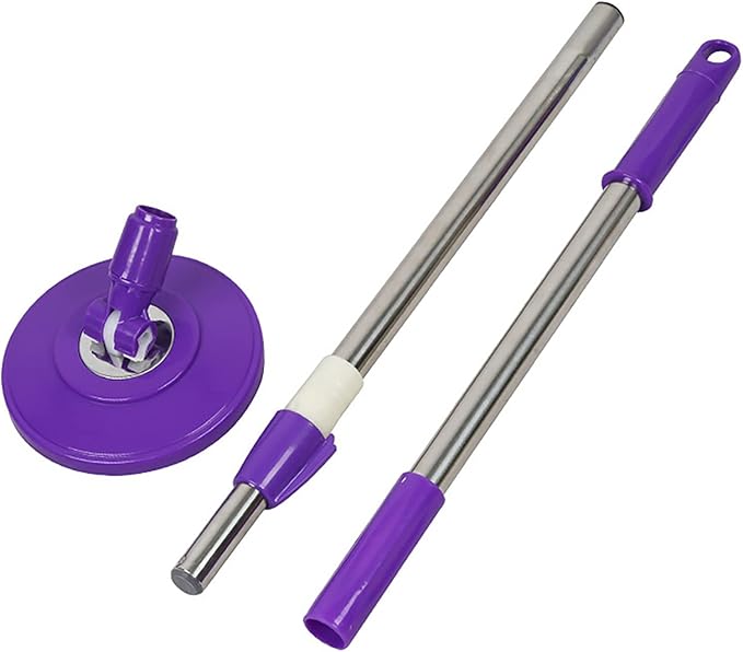 Spin Mop Pole Handle Replacement, Home Floor 360 Degrees Rotating Telescopic Replacement Handle Cleaning Tool Accessories Enhanced Thickened Version for Cleaning Home Office (Purple)