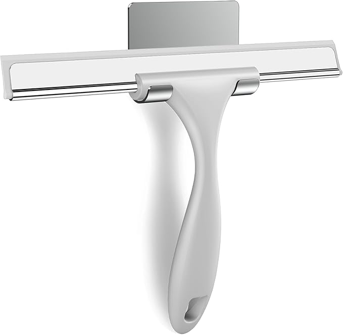SetSail Squeegee for Shower Glass with Hook Stainless Steel Shower Squeegee for Glass Doors All-Purpose Window Squeegee for Cleaning, 10 Inches