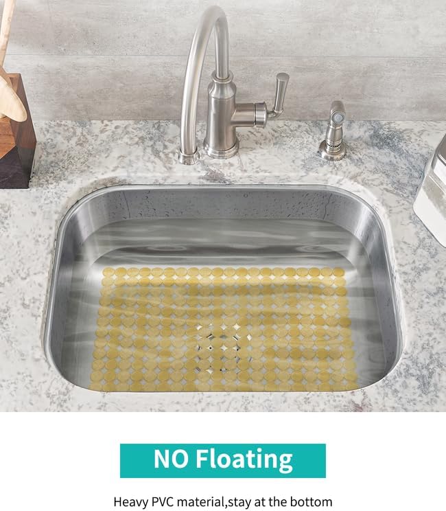 Bligli 2-Pack Kitchen Sink Mat: PVC Eco-Friendly Adjustable Sink Protector | Sink liner Pad | Dish Drying Mats, Easy to Clean & DIY Cut | 15.7 x 11.8 inch (Brown)