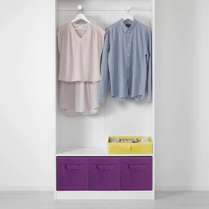 ShellKingdom Storage Bins, Foldable Fabric Storage Cubes And Cloth Storage Organizer Drawer For Closet And Toys Storage, 2 Pack (Purple)