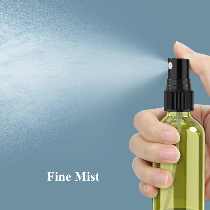 Wedama Spray Bottle, 2 oz Fine Mist Glass Spray Bottles, Little Refillable Liquid Containers for Watering Flowers Cleaning (16 Pack Olive Green)