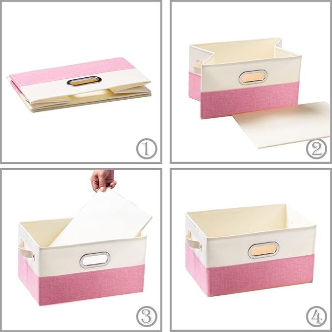 PRANDOM Fodable Storage Bins (3-pack) - 11.5x8.5x6.7" for Closet/Shelves
