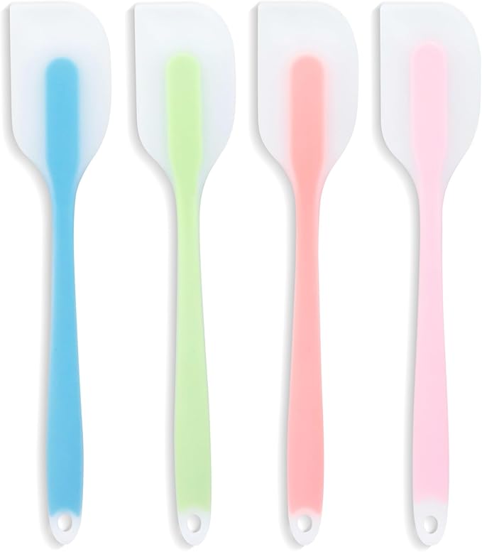 Silicone Spatula Set – 4-Piece Heat-Resistant Flexible Utensils with Stainless Steel Core – Premium Food Grade, BPA-Free, Seamless Kitchen Tools – Dishwasher Safe, Heavy Duty, Non-Slip Grip