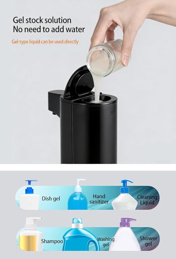 Automatic Soap Dispenser Touchless Dish Soap Dispenser 13.5oz/400ml with Infrared Sensor Type-C Rechargeable Liquid Dispenser for Bathroom and Kitchen