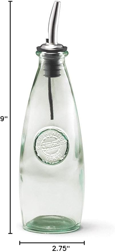Tablecraft 12Oz Oil Vinegar Bot Recycled Grn Glass