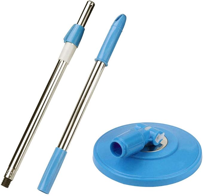 Spin Mop Pole Handle Replacement 360 Spinning Cleaning Scraper for Floor Mop Bucket No Foot Pedal Version Blue