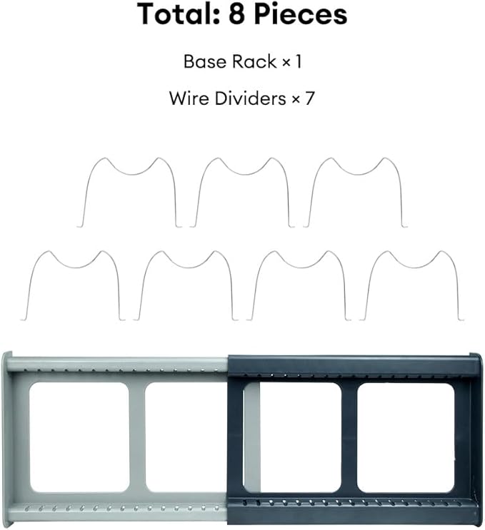 Pot and Pan Organizer Rack for Cabinet, Grey