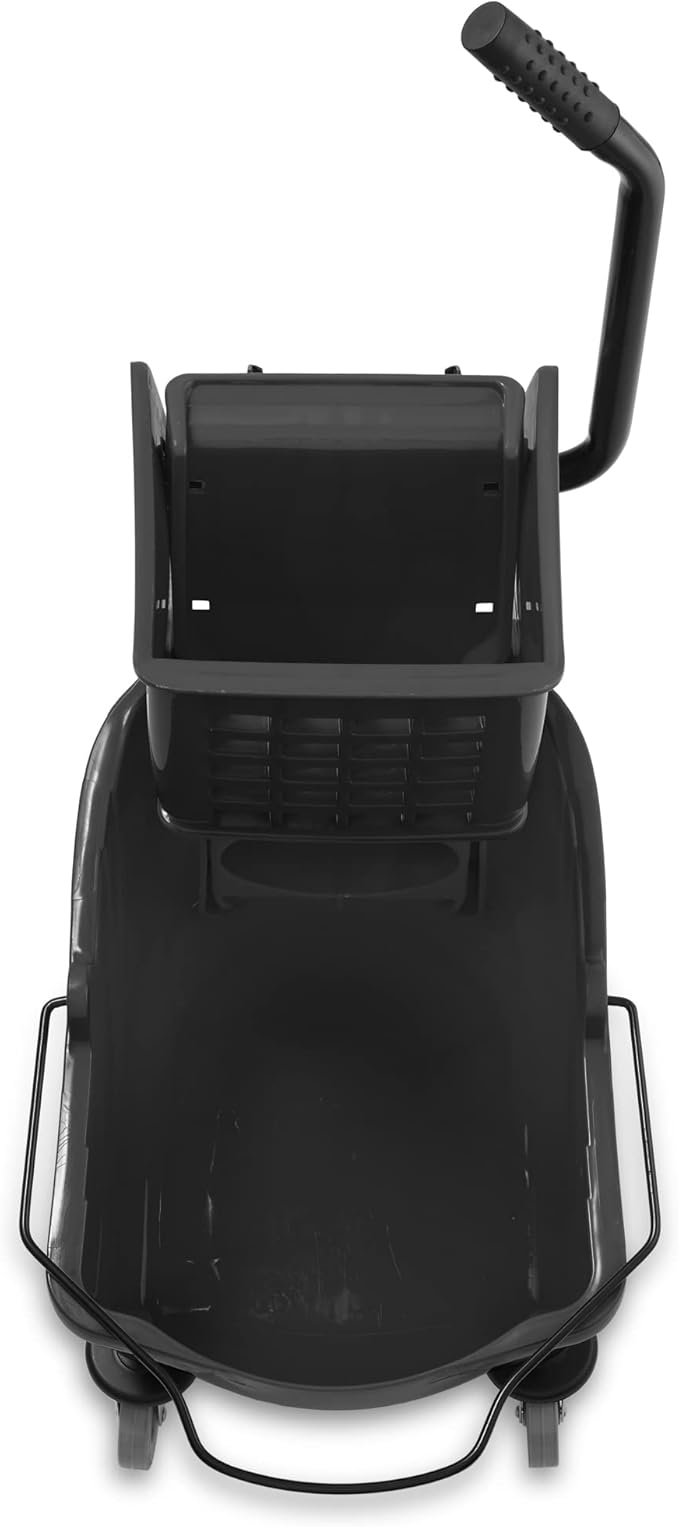 Dryser Commercial Mop Bucket with Side Press Wringer, 26 Quart, Black