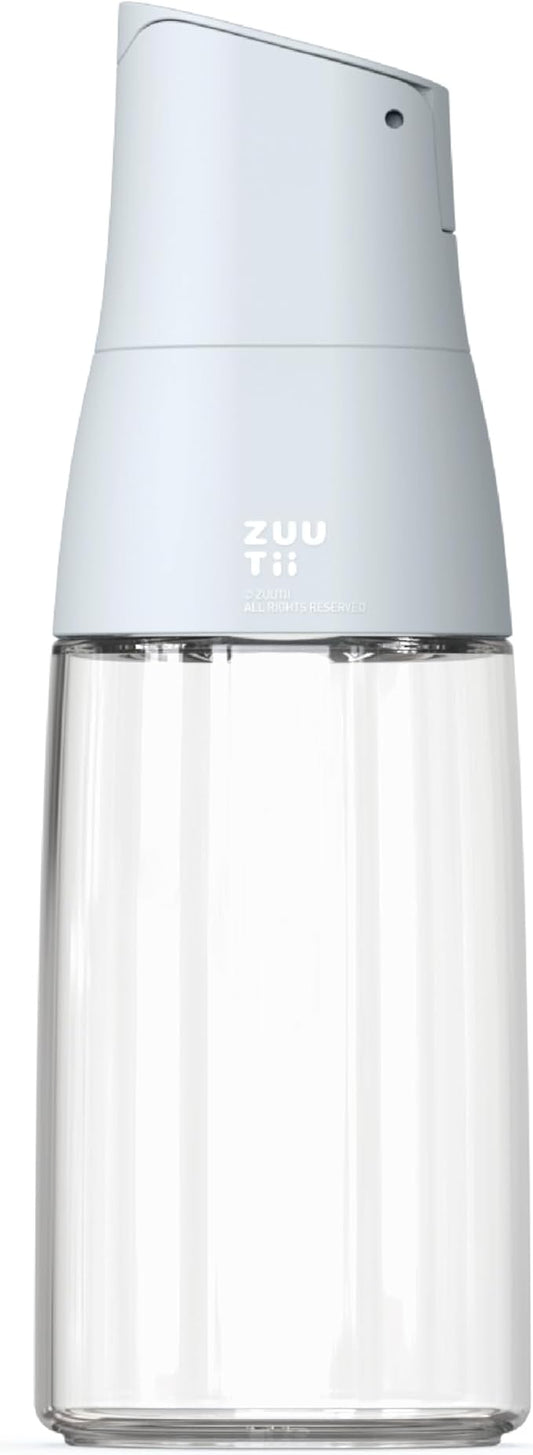 Zuutii Olive Oil Dispenser Bottle - Drip Free Spout Glass Container for Kitchen, Cooking, Vinegar, Soy Sauce - Light Blue