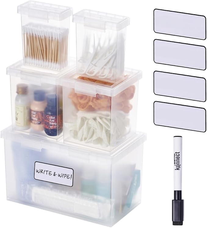 Bostitch Konnect Storage Containers with Lids, 2 0.5-Qt Boxes)
