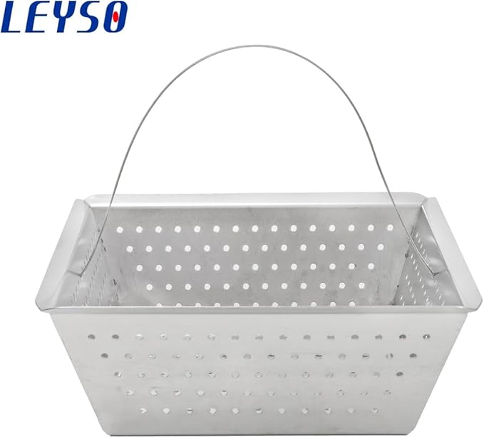 Leyso Stainless Steel Floor Sink Drop-in Basket Strainer Sink Drain Cover 8-1/2" x 8-1/2” x 3-1/8” for Kitchen, Restaurant, Bar, Buffet (Drop-in SS)