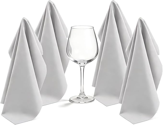 Wine Glass Polishing Cloth Microfiber Cleaning Cloths Kitchen Towels Glassware Glasses Cups Lint Free Streak Free Spotless Shine