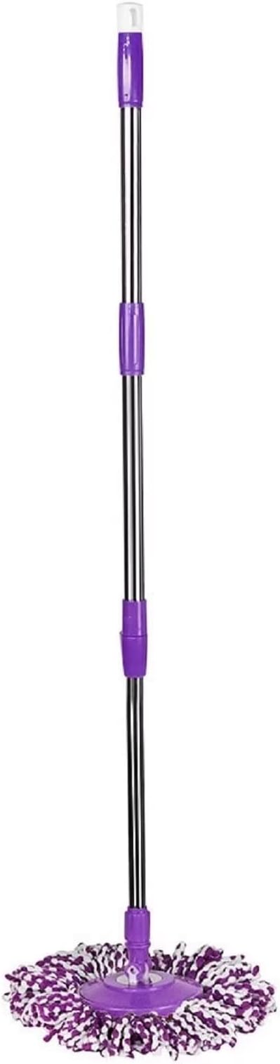 Spin Mop Replacement Handle for Floor Mop Stainless Steel Spin Mop Adjustable Handle and Head Replacement 360 Spinning Household Cleaning Accessories for Home,Office(Purple)